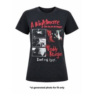A Nightmare on Elm Street Freddy Krueger‎ Horror Graphic T-Shirt Black Tee